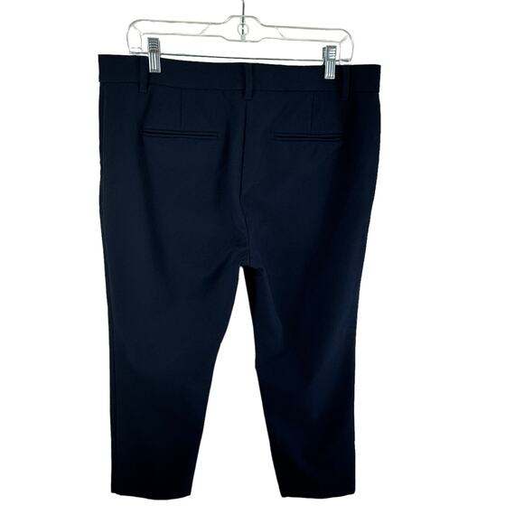 Ann Taylor Navy Blue High Rise Straight Leg Cropped Cotton Dress Pants Size 12 - Picture 2 of 5